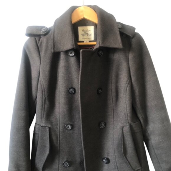 Maralyn & Me Double-Breasted Peacoat Charcoal Gray Size M – Classic Wint… - Picture 3 of 11